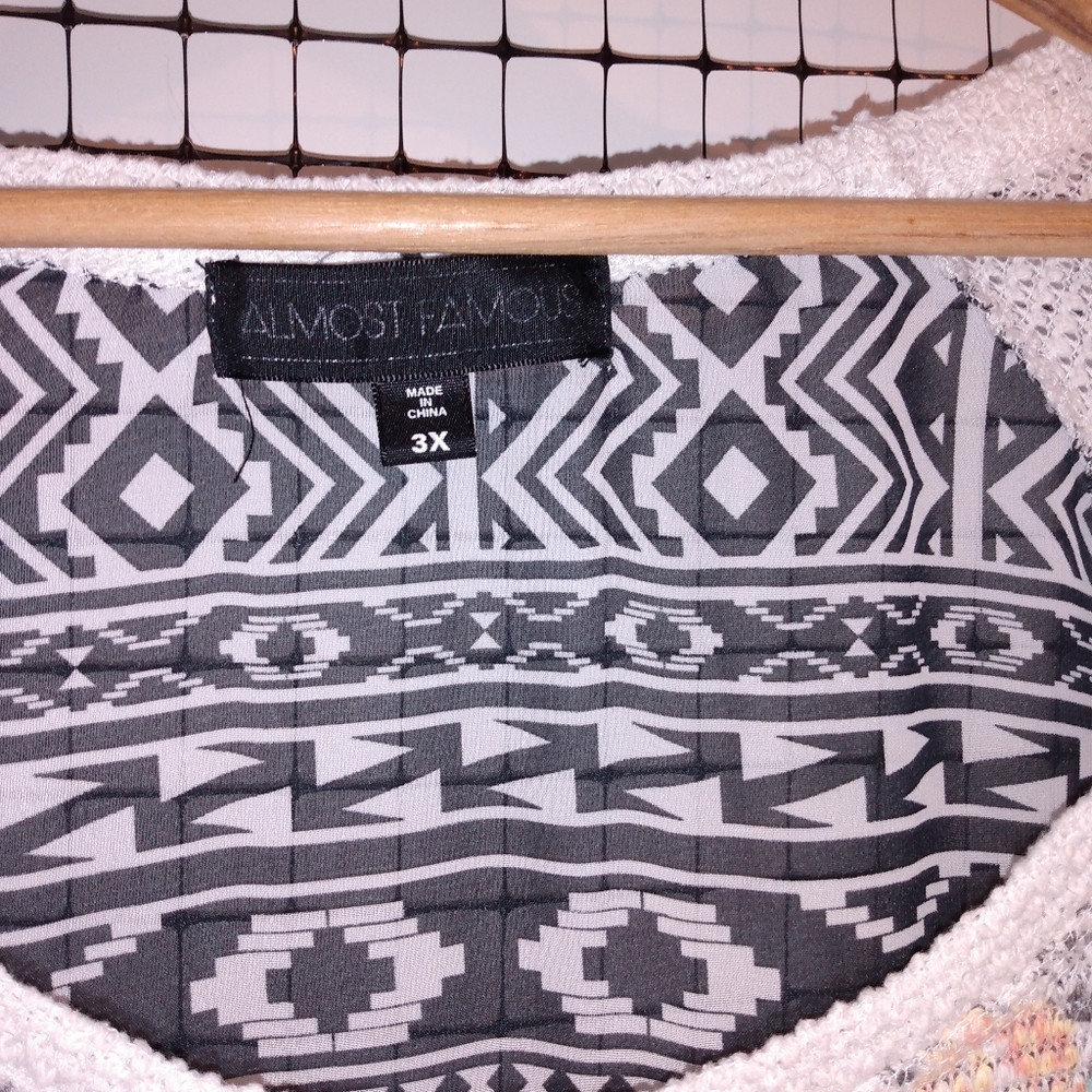 Almost Famous 3X Sheer Crochet Top - Picture 2 of 7